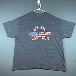 Gray Patriotic “These Colors Don’t Run” Graphic Men's T-Shirt